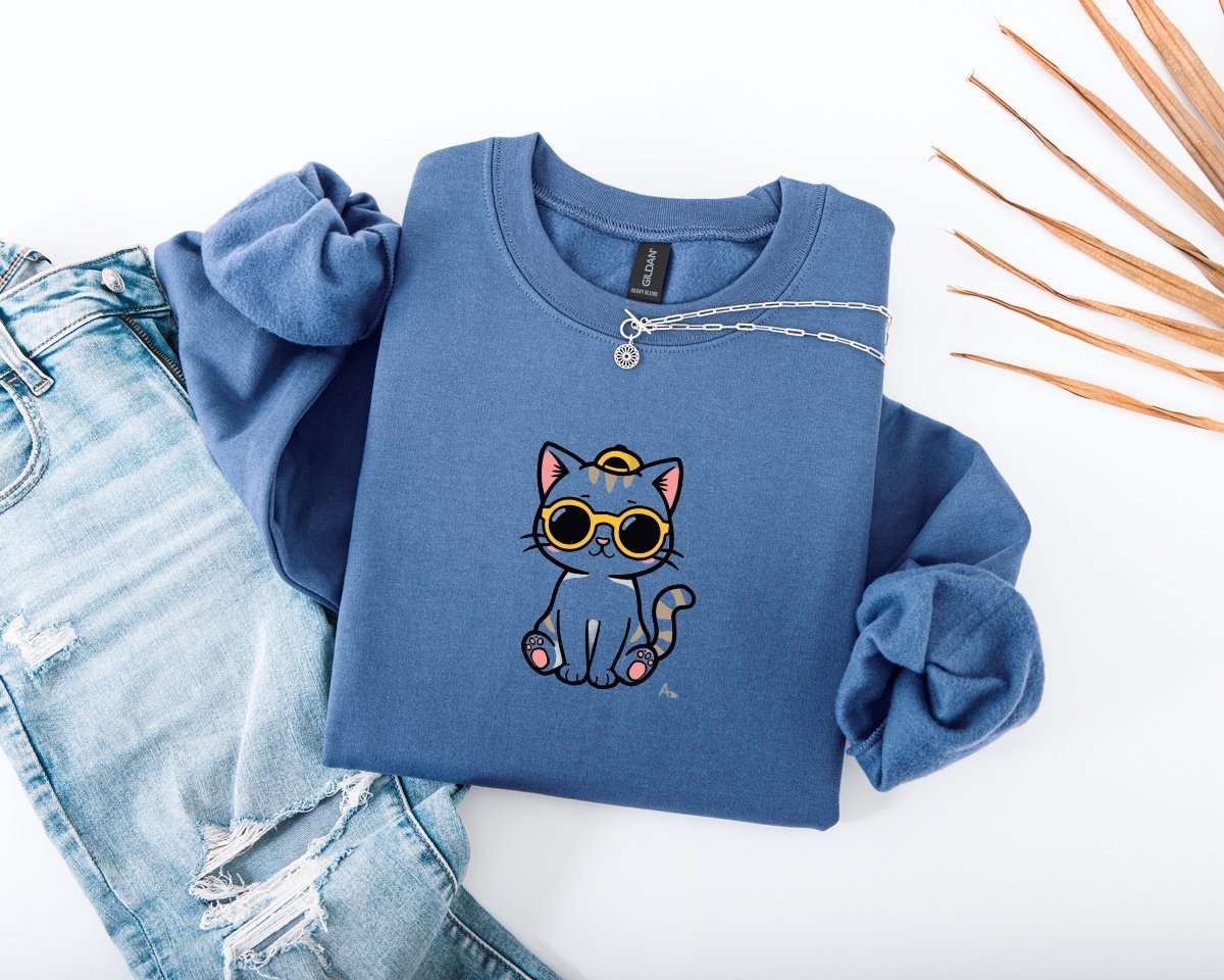 Scriptwear Cat-Sunglasses Sweatshirt – Oversized Fit - Image 16