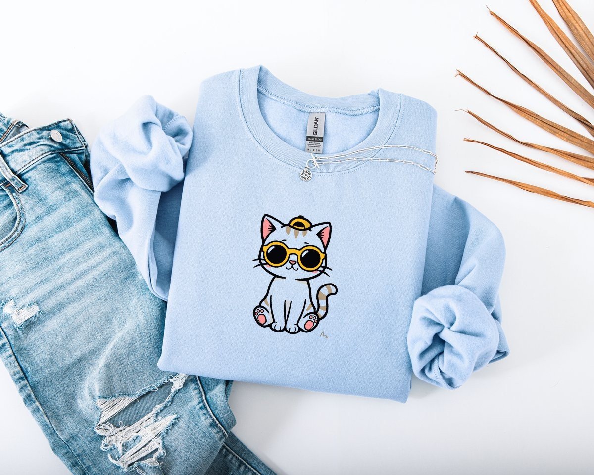 Scriptwear Cat-Sunglasses Sweatshirt – Oversized Fit - Image 18