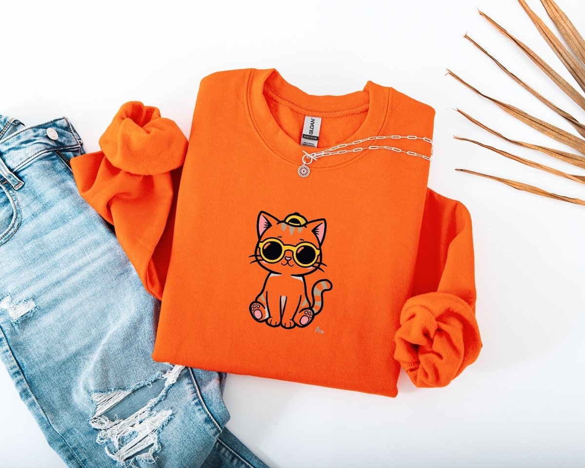 Scriptwear Cat-Sunglasses Sweatshirt – Oversized Fit - Image 8